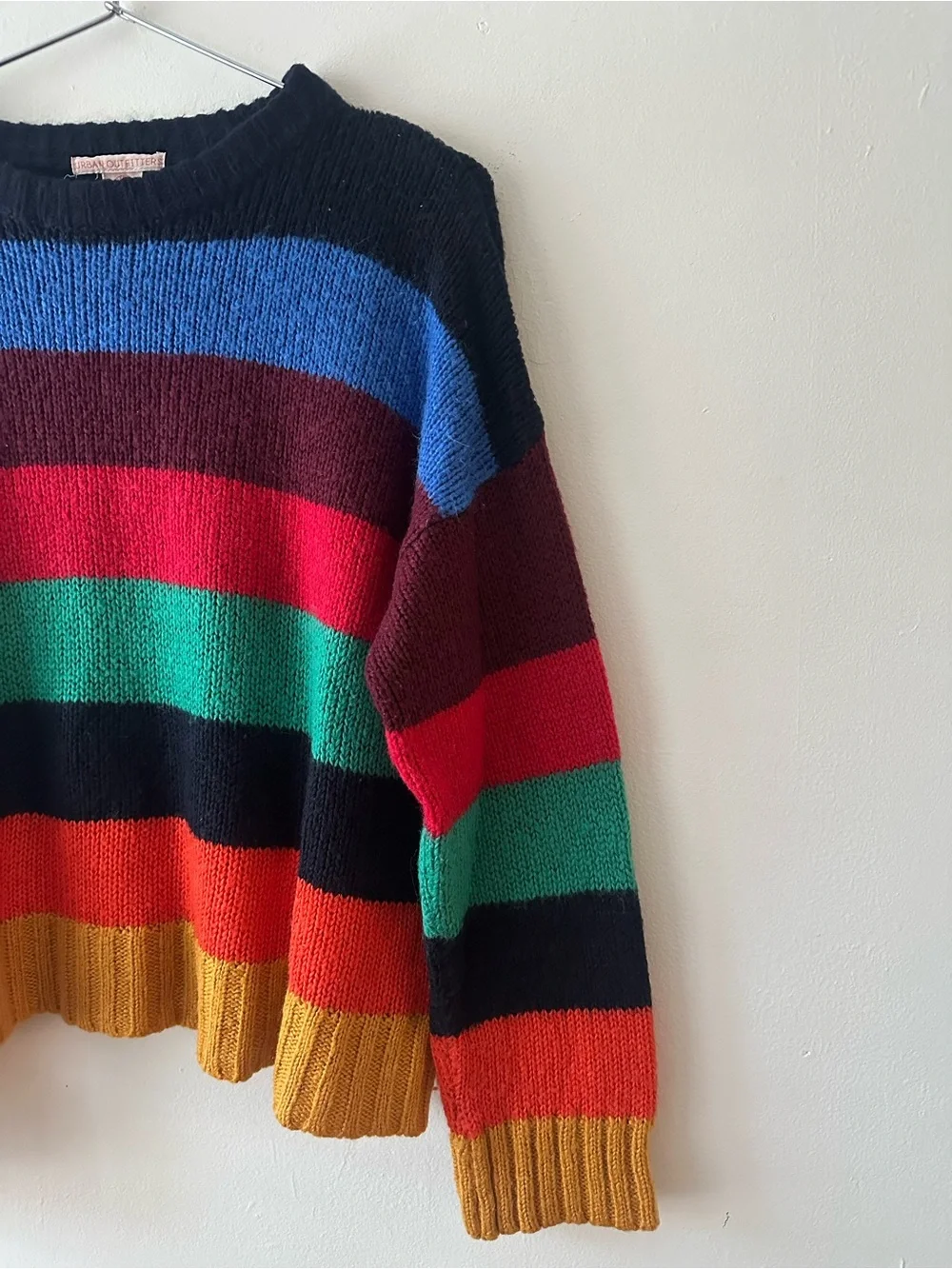 Urban Outfitters • Vintage Boxy Colorblock Sweater in Horizontal Stripe - Picture 1 of 8